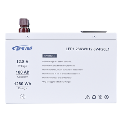 Batería de Litio LiFePO4 12.8Vcc, 100Ah, 1.28KwH, Pantalla