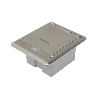 Caja de piso con contacto eléctrico (Duplex), resistente al