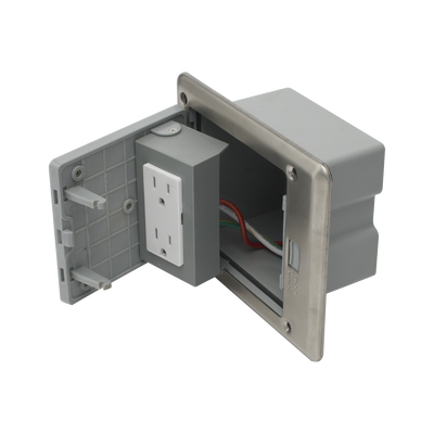 Caja de piso con contacto eléctrico (Duplex), resistente al