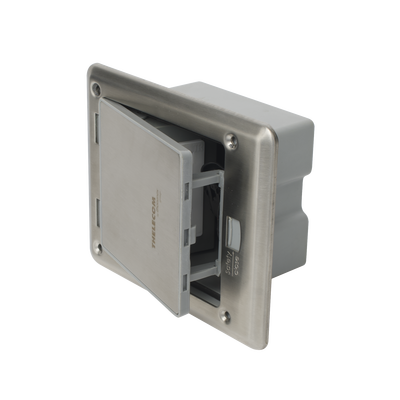 Caja de piso con contacto eléctrico (Duplex), resistente al
