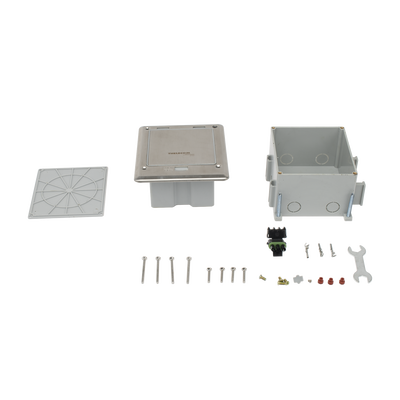 Caja de piso con contacto eléctrico (Duplex), resistente al