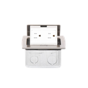 Mini caja de piso rectangular en acero inoxidable con 2