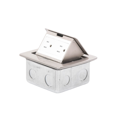 Mini caja de piso rectangular en acero inoxidable con 2