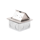 Mini caja de piso rectangular en acero inoxidable con 2