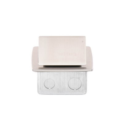 Mini caja de piso rectangular en acero inoxidable con 2