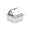 Mini caja de piso rectangular en acero inoxidable con 2