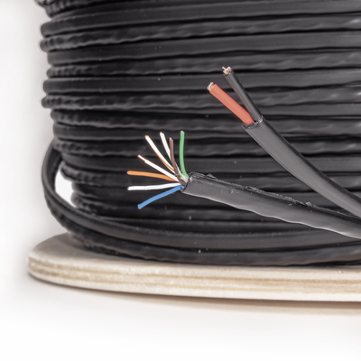 Bobina de Cable Siamés Cat5E CCA + 2 Cables Gruesos (16