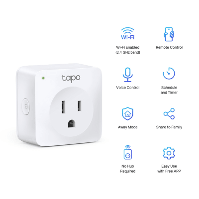 Mini tomacorriente inteligente Wi-Fi, 100 - 120V~, 50/60Hz,