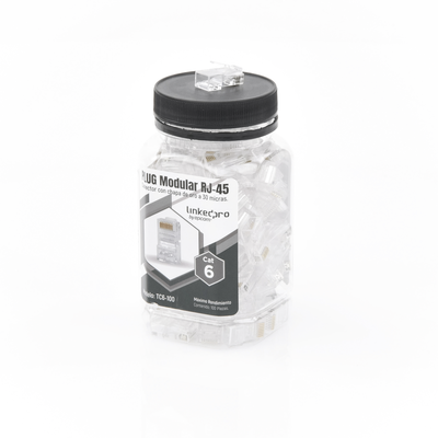 Bote con 100 Piezas de Plug Modular RJ45 Cat6 sin blindaje,