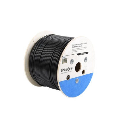 Bobina de cable de 305 m, Cat5E, con gel, para intemperie,