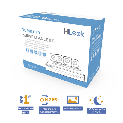 KIT TurboHD 1080p / DVR 8 canales con H.265+ / 4 Cámaras