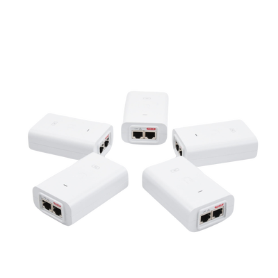 5 Unidades del Adaptador PoE Ubiquiti de 24 VDC, 0.5 A con
