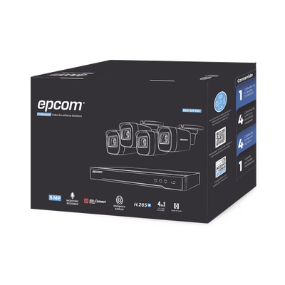 Kit TURBOHD 5 Megapixel / DVR 4 Canales / 4 Cámaras de 5