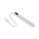 Multicontacto con cable 30 cm. 6 tomas 127 Vca línea,