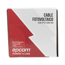 Kit de 2 rollos de 50 metros de cable fotovoltaico de cobre,