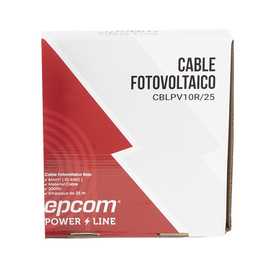 Kit de 2 rollos de 25 metros de cable fotovoltaico de cobre,