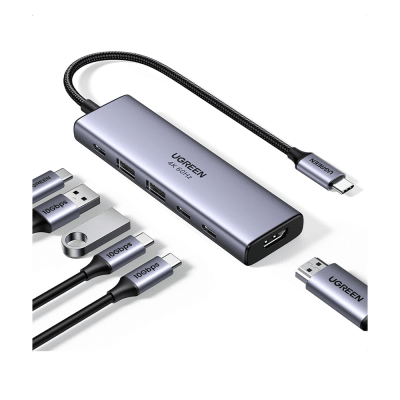 Hub USB-C 6 en 1 / HDMI 4K@60Hz / 4x USB 3.2 Gen 2 10 Gbps /