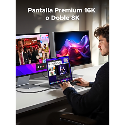 Cable USB-C Thunderbolt 5 / 80 Gbps Bidireccional / 120 Gbps