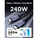 Cable USB-C Thunderbolt 5 / 80 Gbps Bidireccional / 120 Gbps