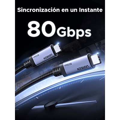 Cable USB-C Thunderbolt 5 / 80 Gbps Bidireccional / 120 Gbps
