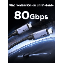 Cable USB-C Thunderbolt 5 / 80 Gbps Bidireccional / 120 Gbps