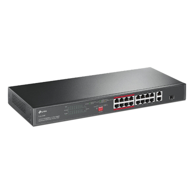 Switch PoE+ no Administrable 16 puertos 10/100 Mbps + 2