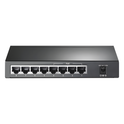 Switch Gigabit PoE+ no administrable de 8 puertos