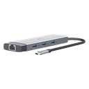 Adaptador HUB 9 en 1, 1 puerto USB-C entrada, 1 puerto HDMI