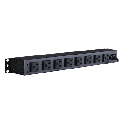 PDU Básico Rack / 8 Salidas NEMA 5-15R Traseras / 15 Amp /