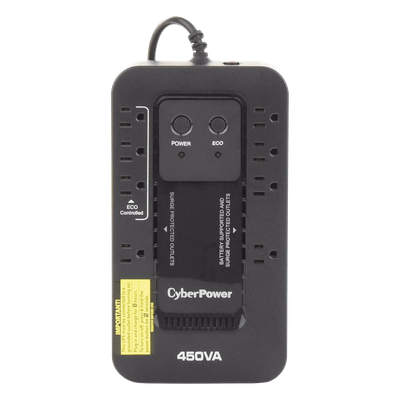 UPS de 450 VA / 260 W / Topología Standby / Modo ECO / 8