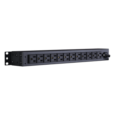 PDU Básico Rack / 12 Tomas NEMA 5-15R Traseras / 15 Amp /