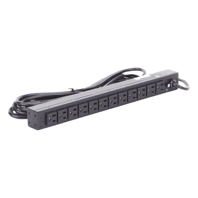 PDU Básico Rack / 12 Tomas NEMA 5-15R Traseras / 15 Amp /