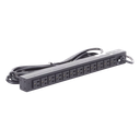 PDU Básico Rack / 12 Tomas NEMA 5-15R Traseras / 15 Amp /