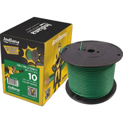 Cable THW-LS / Calibre 10 AWG / 19 Hilos / Verde / Bobina