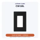 Placa de Pared Lutron Claro CW1BL 1 Espacio Negro Brillante