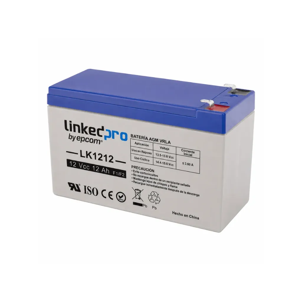 [LK1212] Batería LinkedPro 12 V 12 Ah AGM/VRLA F1/F2 para Respaldo
