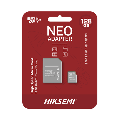 Memoria microSD de 128 GB con adaptador para dispositivos móviles