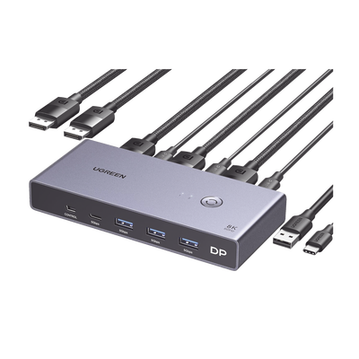 Conmutador KVM DisplayPort 8K | DP 1.4 | 2 Entradas 1 Salida