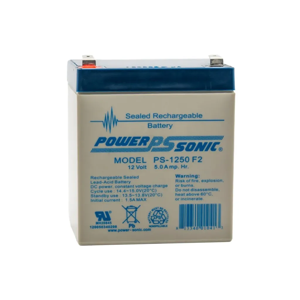 Batería Power Sonic 12 V 5 Ah AGM/VRLA con Terminal F2 para Respaldo