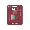Memoria microSD de 64 GB con adaptador para dispositivos móviles