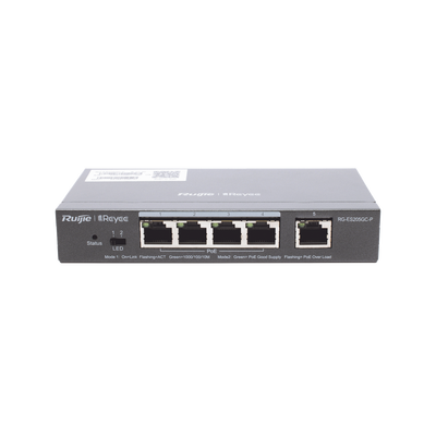 Switch PoE administrable de 5 puertos Gigabit con gestión en la nube