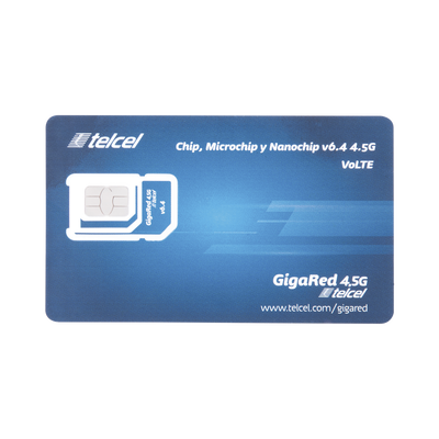 ​SIM Telcel 10 GB Mensuales por 1 Año Solo Datos 3G/4G