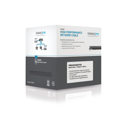 Cable FTP Cat6 305 m Exterior Negro 23 AWG LINKEDPRO