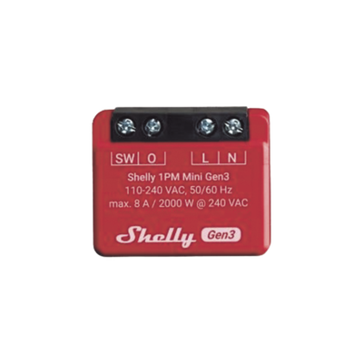 Mini Interruptor WiFi 8A con Medidor de Consumo SHELLY