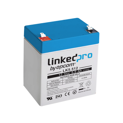 [LK5.512] Batería 12V 5.5Ah AGM-VRLA LK5.512 Linkedpro para respaldo
