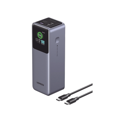 Power Bank 25000mAh 200W con 3 salidas USB-C/USB-A y pantalla TFT