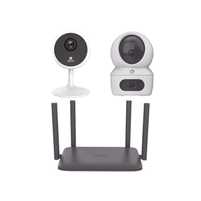 [CS-C1CH7C/KR] Kit Cámaras WiFi Interior con Router 4MP+1080p Audio Bidireccional