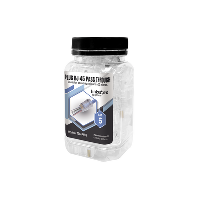 [TC6-PASS] Plugs RJ45 Cat6 Pass Through sin Blindaje 100 Piezas
