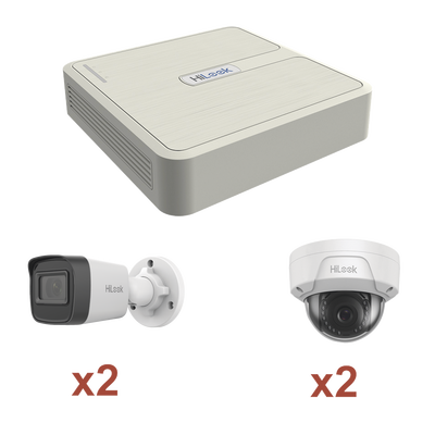 [KIP2MP/2B2D] Kit de Videovigilancia IP 1080p 4 Cámaras con NVR 4 Canales PoE