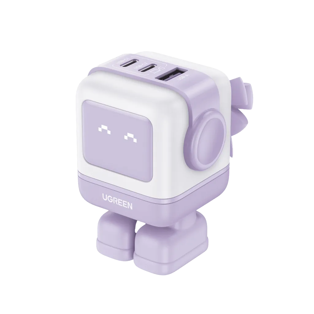 [35314B] Cargador RobotGaN de 65W Serie UNO | 3 Puertos de Carga